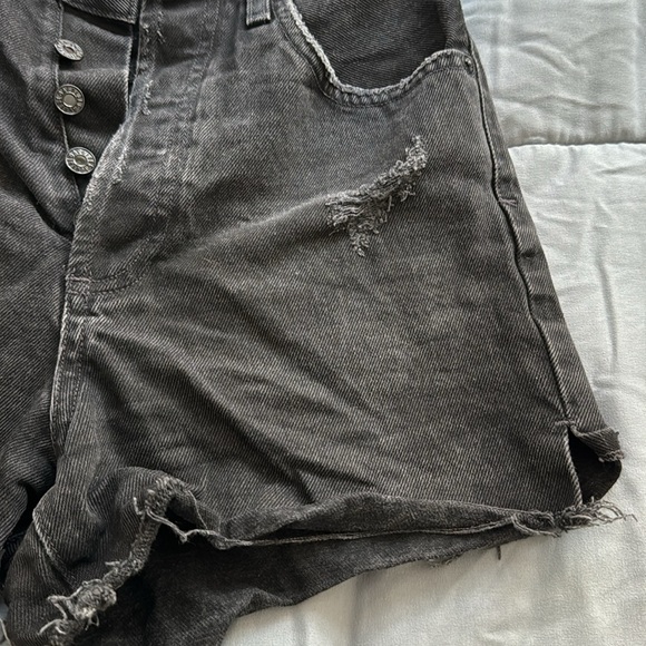 AGOLDE Dee Ultra High Rise Short - Seeker black denim size 25 - Picture 6 of 8